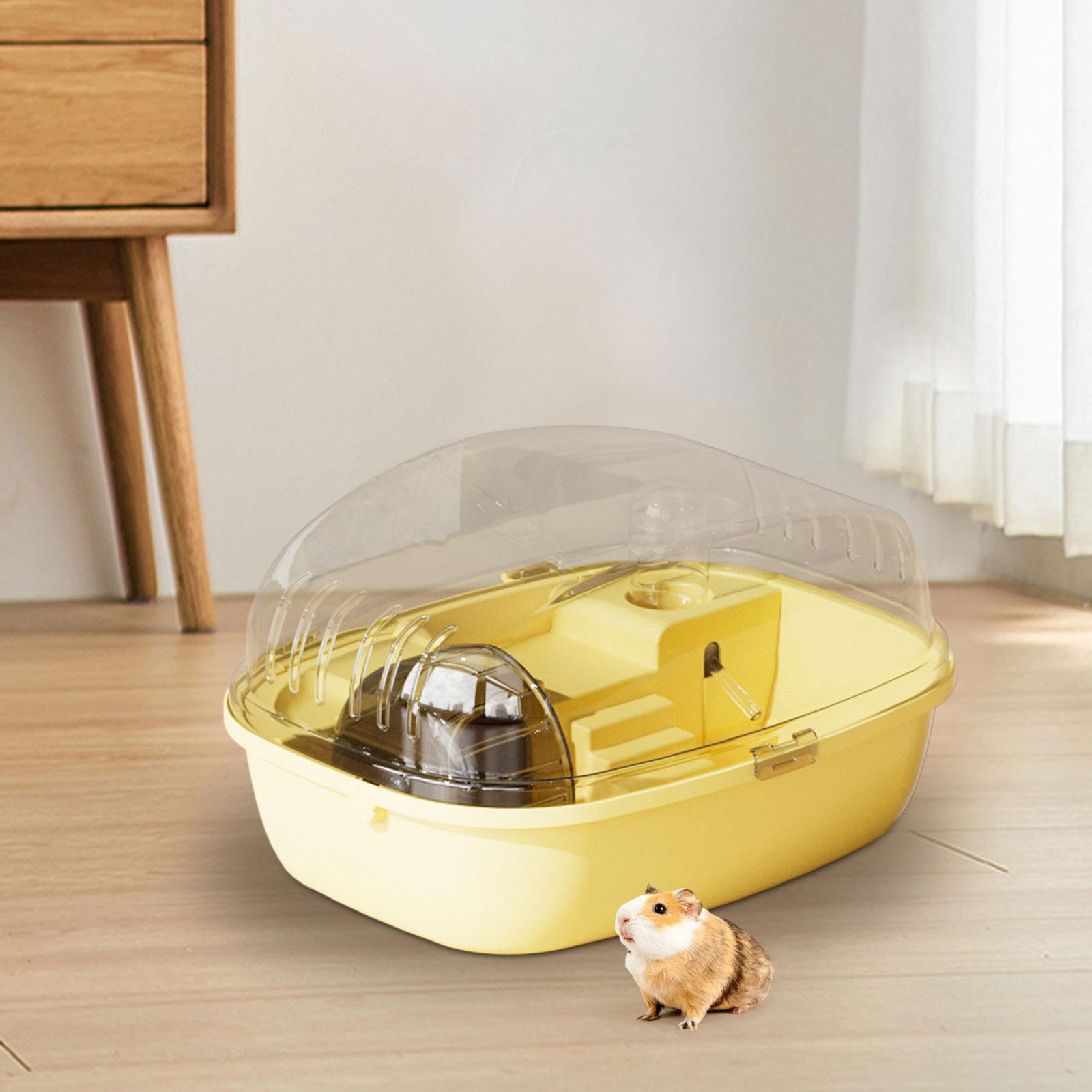 FITYLE Hamster Cage Habitat Exercise Playing House Openable Top Small Animal Cage for Guinea Pigs Hedgehog Small Animals yellow