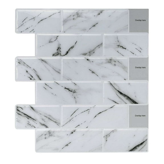 Mosaicowall 10-Sheet Peel and Stick Tile - 11.9"x11.8" Premium Kitchen Self Adhesive Backsplash Tile