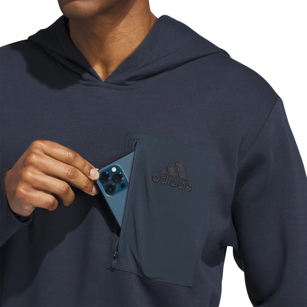adidas Men�s Regular Fit Kangaroo Pockets Hoodie - Blue (Aurink), Small