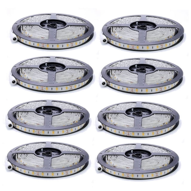 8X Flexible 5M DC 12V 36W SMD 2835 X 300 Leds IP20 CÁLido (3000K) Luces de Banda de Tira LED