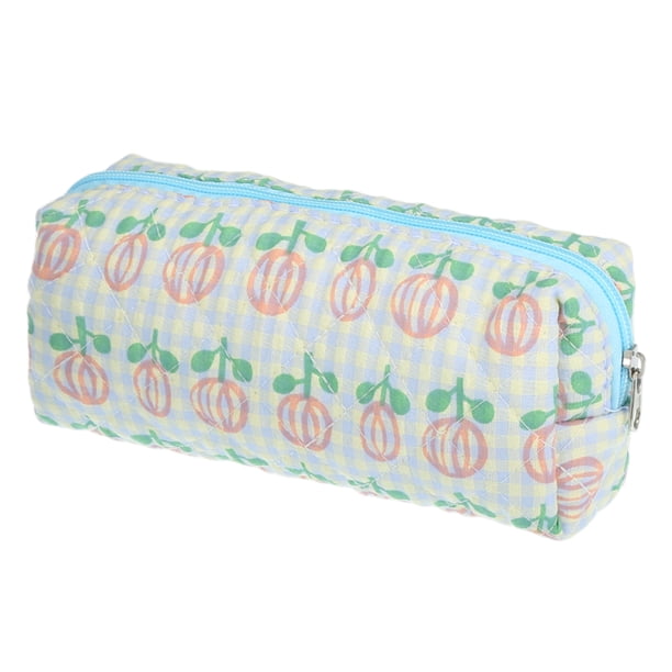 1 Pc Bolsa de Maquillaje Pequeña y Duradera para Mujeres, Acolchada, para Vacaciones, Azul, Amarillo, Rosa, Algodón