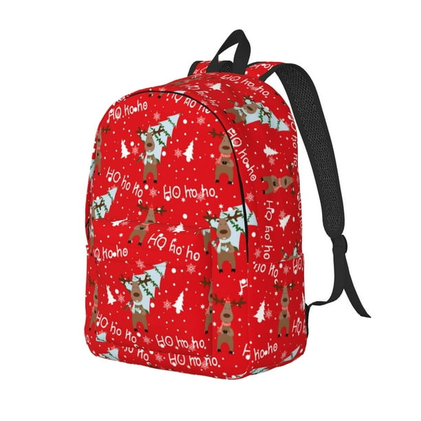 Disketp Christmas Deer 1 Mochila de Lona Estampada, Mochila Escolar de Viaje Ligera para Estudiantes y Portátil-Small