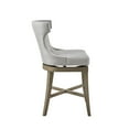thumbnail image 4 of Upholstered Dining Chair, Modern Counter Stool with Solid Rubber Wood Legs, Swivels 360 Degree Chairs for Home Kitchen Living Room, Light Grey, 4 of 7