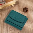 thumbnail image 5 of Women's Leather RFID Blocking Card Holder Organizer Pocket Mini Wallet, Slim Compact Wallet - green, 5 of 5
