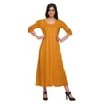 thumbnail image 1 of Moomaya Kurtis en Coton Uni pour Femmes Tenue de Fête Manches 3/4 Robe Mode pour Femmes, 1 of 5