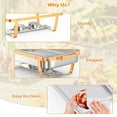 thumbnail image 6 of Ataucjin 2-Pack 8 Quart Stainless Steel Chafing Dish Buffet Set with Foldable Frame for Catering Weddings Banquets Buffet Warmers Food-Grade Gold Finish, 6 of 7