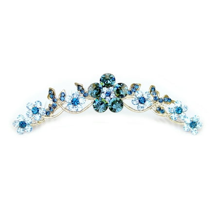 Gorgeous Crystal Floral Hair Comb Bridesmaid Wedding Party Prom - Navy