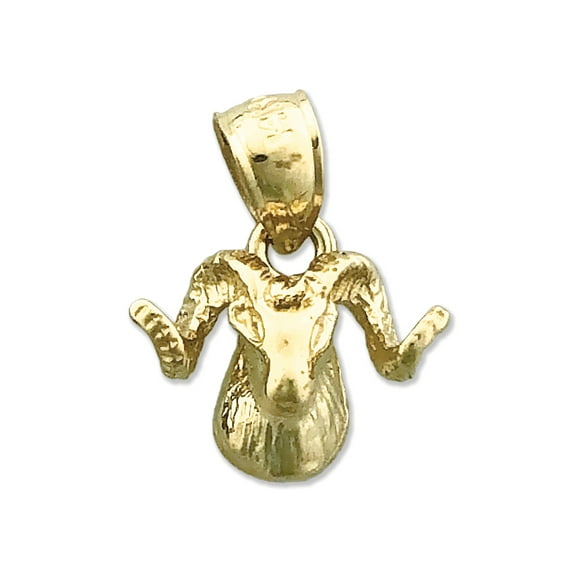 14K Gold Ram Head Charm