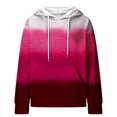 thumbnail image 4 of Waffle Hoodies for Women Gradient,Women Oversized Hoodies Casual Basic Color Block Print Waffle Long Sleeve Pullover Top Hooded Sweatshirt with Pocket, 4 of 4