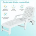 thumbnail image 5 of Gymax Patio Adjustable Chaise Lounge Chair Folding Sun Lounger Recliner w/ Wheels, 5 of 10
