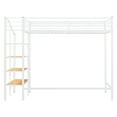 thumbnail image 5 of Harper & Bright Designs Twin Size Metal Loft Bed with Upper Grid Storage Shelf, Heavy Duty Metal Bed Frame with Storage Staircase for Bedroom Apartment, White, 5 of 18