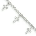 thumbnail image 1 of 925 Sterling Silver Cross Charms 1 Inch Childrens Bracelet Religious, 1 of 6