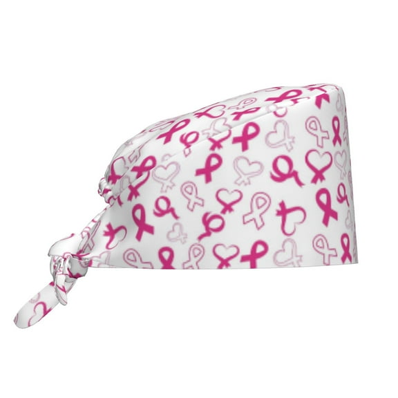 Scrub Caps Women Men - Breast Cancer Awareness4 Soft Comfy Waterproof Adjustable Working Cap Scrub Hats Surgical Caps for Women Men With Sweatband, Nurse Caps for Women Men