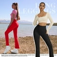 thumbnail image 4 of OQQ Women's 2 piece Yoga pants ribbed seamless sports high-waisted flare leggings., 4 of 7