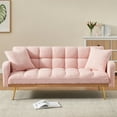 thumbnail image 2 of Bianlte Sponge Convertible Sofa Couch Futon Frame, Pink, 2 of 7