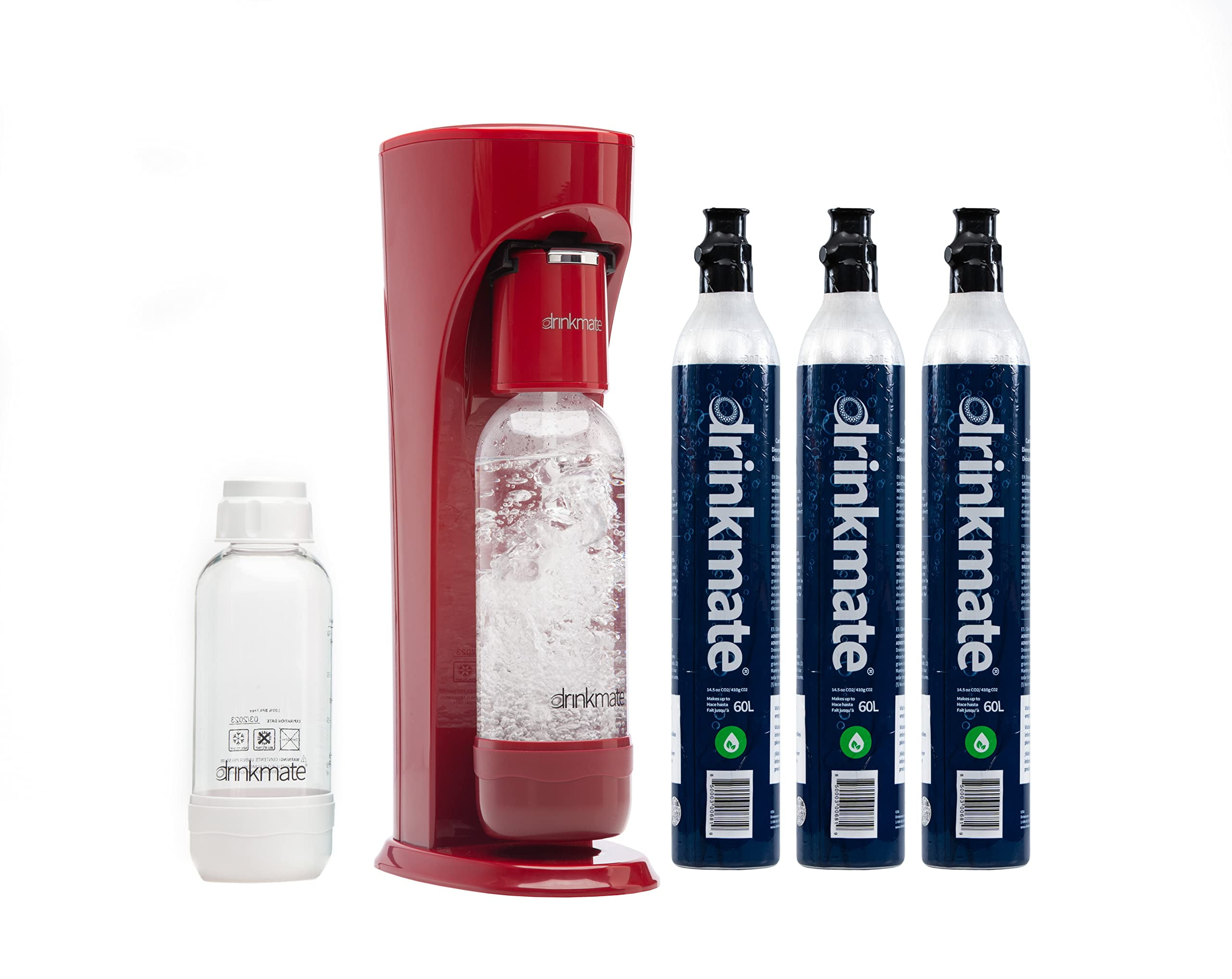 Drinkmate OmniFizz - Máquina de agua con gas y refrescos, carbonata  cualquier bebida sin diluirla, cilindro de CO2 no incluido (azul ártico)