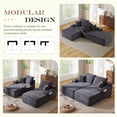 thumbnail image 4 of Muumblus Indoor Double Chaise Lounge Sofa with Cup Holders, 69"W Oversized Deep Seat Cloud Sectional Sofa, Boneless Sleeper Couch Bed, Gray Corduroy, 4 of 11