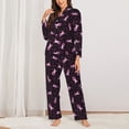 thumbnail image 2 of Pofeuu Breast Cancer Awareness3 Print Womens Pajamas Set Long Sleeve Sleepwear Button Down Nightwear Soft Pj Lounge Sets Button Down Pajamas Women-XX-Large, 2 of 7