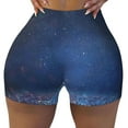 thumbnail image 2 of Honeii Retro Blue Glitter Print Women's Workout Shorts, Gym Shorts for Active Wear, Sports Shorts,Women's Running Shorts,Quick Dry Athletic Shorts-XX-Large, 2 of 8