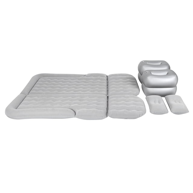 Colchón hinchable para coche, cama de viaje gruesa inflable para vehículo, almohadilla para dormir, accesorio para acampar, color gris