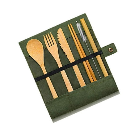 

Homeex Reusable Bamboo Utensils Green black