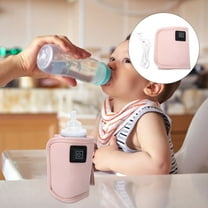 WASHWEPE 1Set Pink Baby Bottle Warmer with Adjustable Gears for Milk Heating 11.8x5.5in