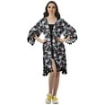 thumbnail image 3 of Moomaya Gilet Imprimé à Ouverture Frontale Manches 3/4 Georgette Couverture de Plage pour Femmes, 3 of 6