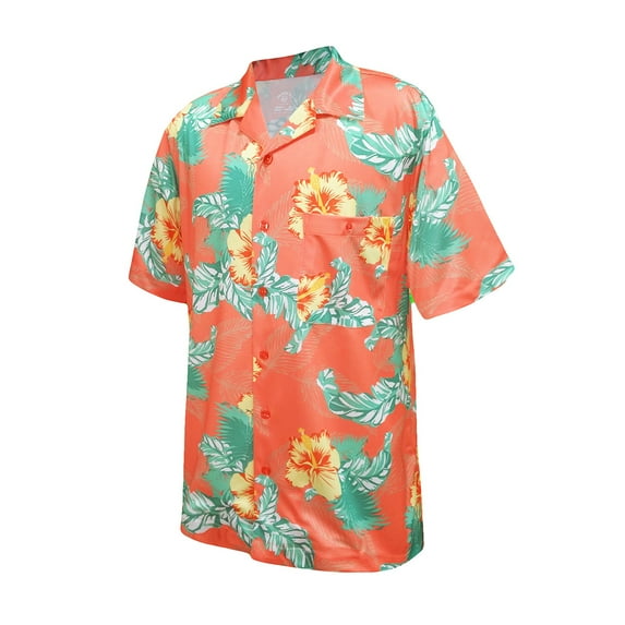 Monterey Club Men's Aloha Print Camp Casual Golf Polo Shirt #1539