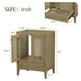 thumbnail image 6 of 24 Inch Bathroom Vanity Base Only, Single Bathroom Vanity Base with Rattan Door Cabinet and One Drawer, Bathroom Vanity Cabinet Without Sink, Solid Wood Frame (Natural), 6 of 9