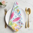 thumbnail image 2 of Happy Easter Cloth Napkins, Spring Watercolor Bunny Eggs Flower Blue Plaid Washable and Reusable Dinner Napkins Set of 6, Table Napkin for Kitchen Party Birthday Wedding Hotel Housewarming 20"x20", 2 of 9