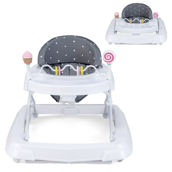 Infans Foldable Baby Activity Walker w/ Adjustable Height & Detachable Seat Cushion