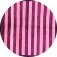 thumbnail image 1 of Ahgly Company Machine Washable Indoor Round Oriental Pink Modern Area Rugs, 4' Round, 1 of 4