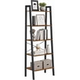 thumbnail image 1 of Estantería de Escalera de 5 Niveles, 34 x 56 x 171.5 cm, para Saón, Dormitorio, Cocina, Oficina, Marrón Rústico y Negro MLLS45X, 1 of 8