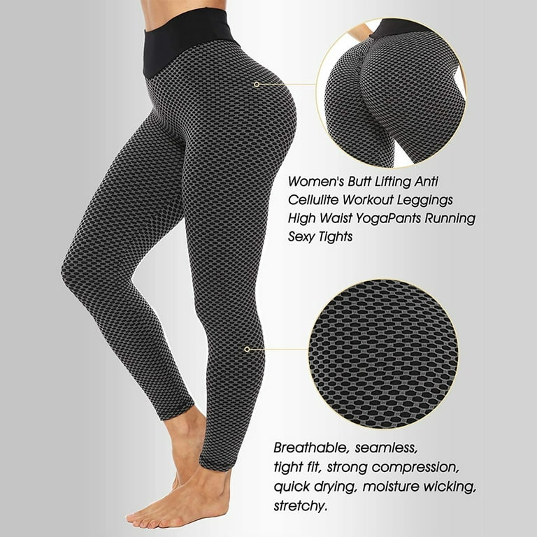 Ilfioreemio Women's Ruched Butt Lifting High Waist Yoga Pants Tummy Control  Stretchy Workout Leggings Textured Booty Tights 