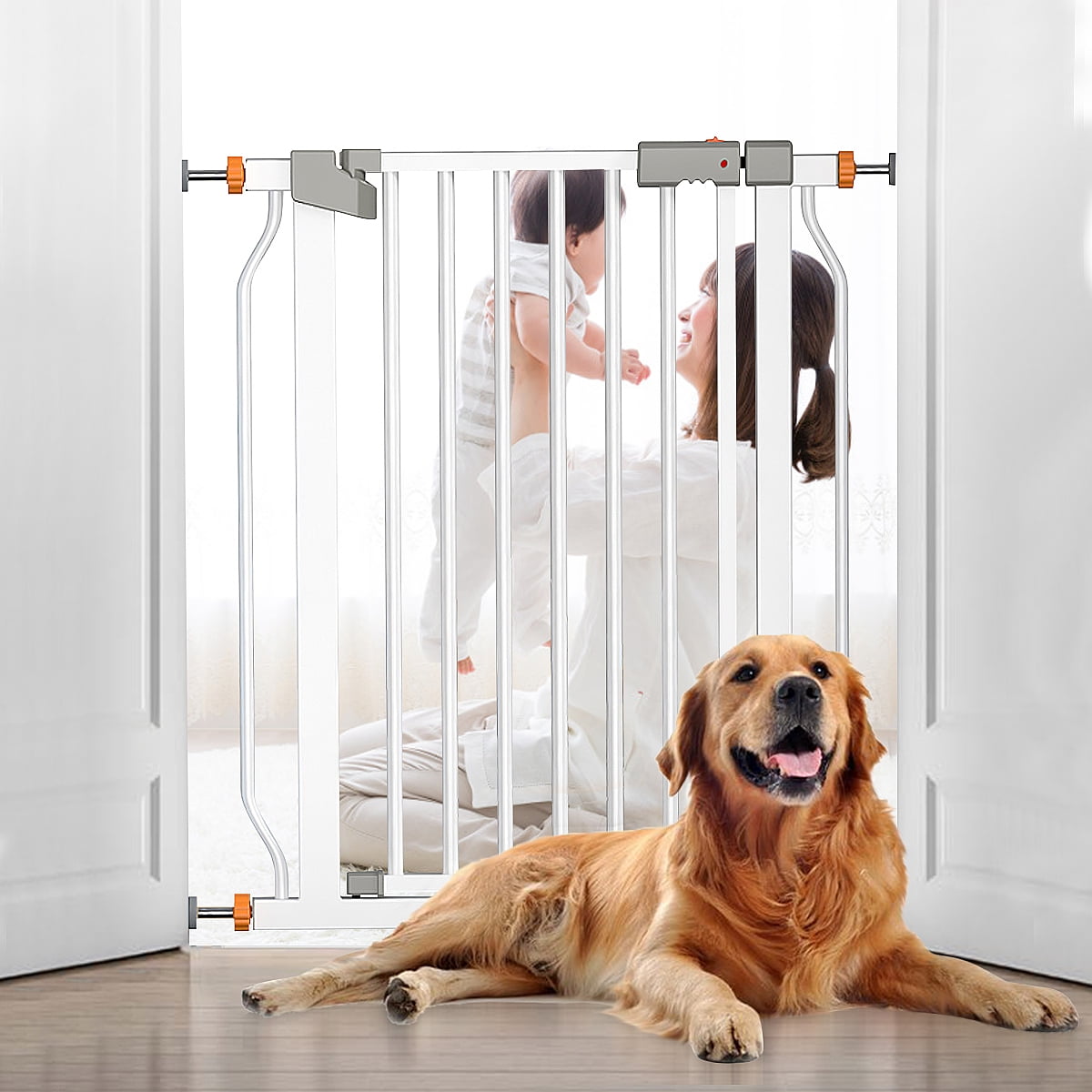 Adjustable Baby Safety Gate Pet Dog Barrier Stair Step Doorway Safe Secure Guard 