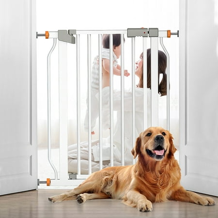 Easy Step 30-48-Inch Extra Wide Walk Thru Baby Gate, Durable Dog Gate, Child Toddler Pet Dog Easy Locking System for The House, Doorway,