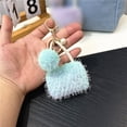 thumbnail image 3 of Handbag Keychain Metal Buckle Faux Pearl Mini Charm Plushies Light Luxury Style Ornament Lovely Backpack Bag Pendant Plush Car Key Ring Girl Gift, 3 of 7