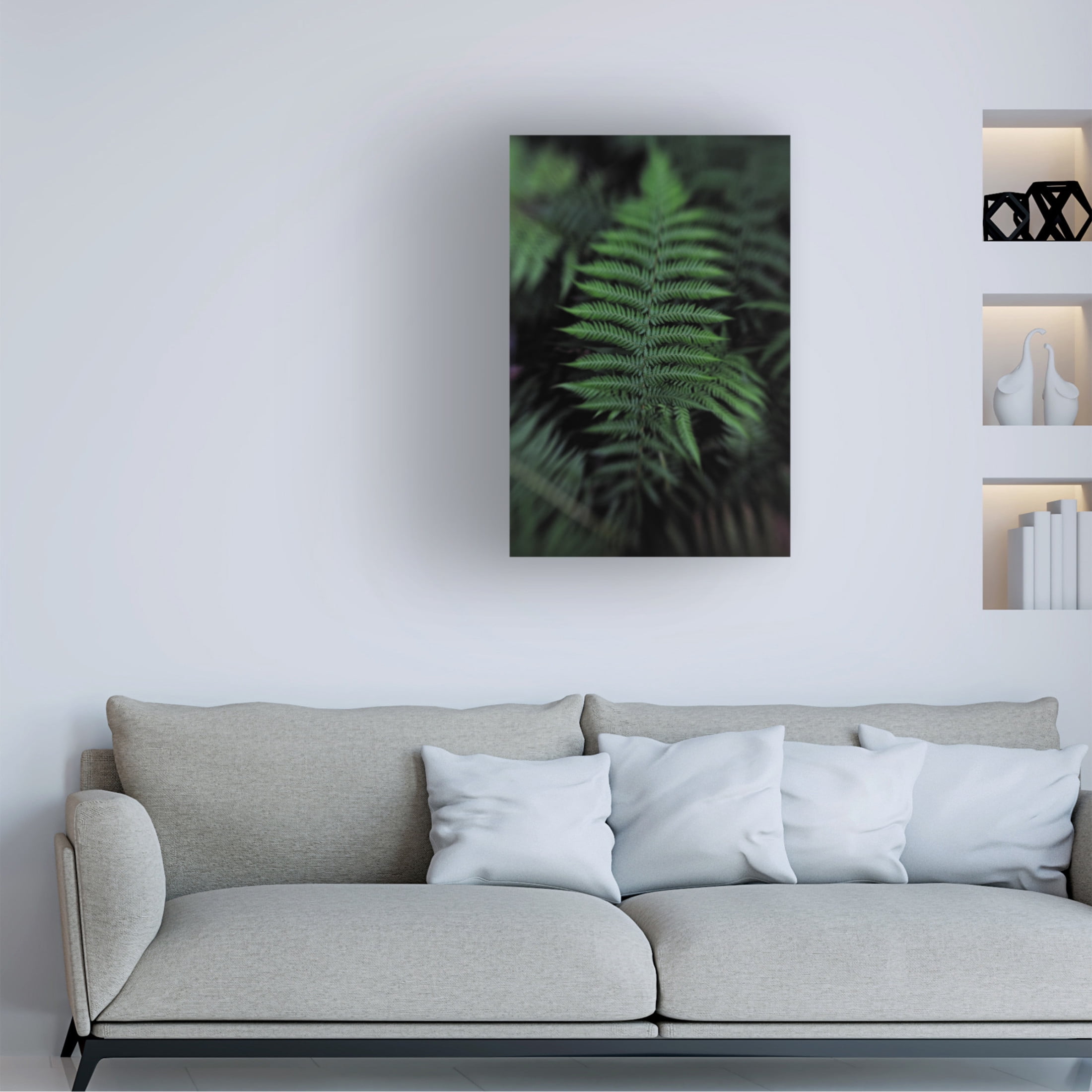 Canvas Wall Art - Claire Walsh 'Soft Leaf' Wall Art for Living Room, Bedroom, or Office D?cor by Trademark Fine Art - 16 x 24 Inches