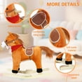 thumbnail image 4 of Tereitr Rocking Horse Toy for Kids, Plush Ride-On with Wooden Rockers & Interactive Sounds, Moving Mouth, Max Weight 50kg (110 lbs) (Light Brown Small), 4 of 10