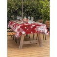 thumbnail image 2 of Outdoor Tablecloth with Umbrella Hole and Zipper, Red Snowflake Christmas Rectangle Table Cloth 52x70 Inch Waterproof Tablecloth, Winter Xmas Star Snowflake Picnic Table Cover for Patio Camping, 2 of 7