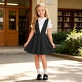 thumbnail image 3 of WOYY Girls School Uniform Pleated Pinafore Dress Casual Sleeveless Jumper Dress, Black, 3 of 5