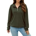 thumbnail image 1 of Gibobby Suéter Navideño Mujer Sudaderas con media cremallera para mujer, con cremallera de un , sudaderas con capucha de tamaño, suéteres, trajes de otoño, ropa de invierno (Verdinegro, XL), 1 of 5