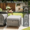 thumbnail image 5 of Planntonneo 3 Pieces Patio Furniture Sets-All Weather Wicker Rattan 3-Seat Sofa Set with 6" Cushion and Multifunctional Ottomans for Deck Backyard, Grey/Grey, 5 of 7
