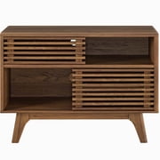 Modway Render Modern Style Particleboard Wood Display Stand in Walnut
