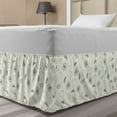 thumbnail image 1 of Lemons Bed Skirt, Kitchen Themed Citrus Fruits Sliced Monochrome Sketch Illustration, Elastic Bedskirt Dust Ruffle Wrap Around for Bedding Decor, 4 Sizes, Pale Olive Green White, by Ambesonne, 1 of 2