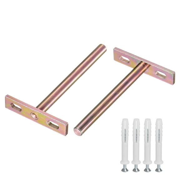 Uxcell 2-Pack Floating Shelf Brackets, 4 Inch Blind Shelf Supports for Shelf Support with Screw Included [Gold]