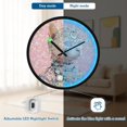 thumbnail image 5 of Indoor 12' Voice-Activated Luminous Decoration Wall Clock With LED Night Light Glittery Background, 5 of 8
