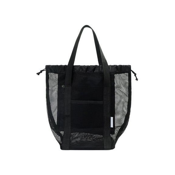 LanSuare Mesh Wet Dry Beach Tote Bag, Sand Drainage Travel Bag with Zippered Pockets, Pool, Gym Swimsuit Storage for Family Outings, Travel