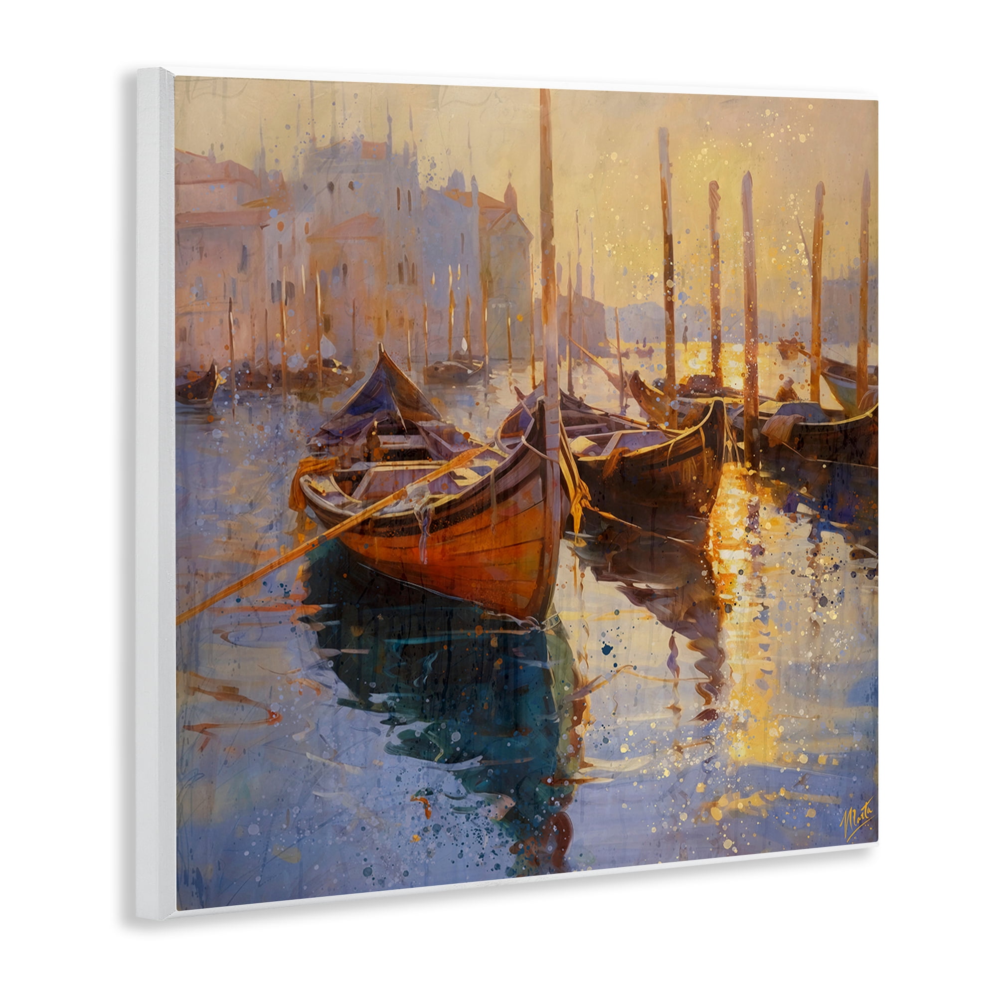Stupell Industries Speckled Venice Boats Wall Plaque Art, design by Marta Wiley