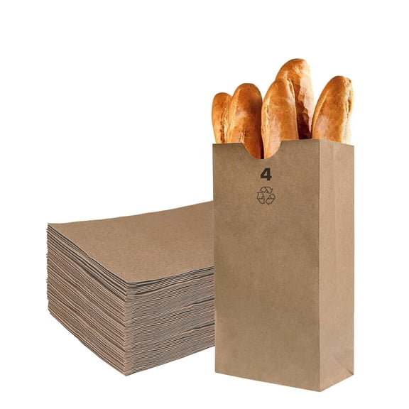 [1500 Count] Brown Kraft Paper Bag (4 lb) Small - Paper Lunch Bags, Small Snacks, Gift Bags, Grocery, Merchandise, Party Bags (4 7/8 x 3 x 10 in) (4 Pound Capacity) by EcoQuality